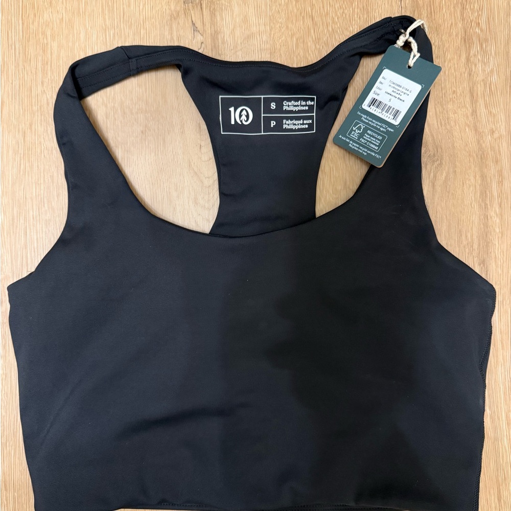 tentree Black Racerback Sports Bra